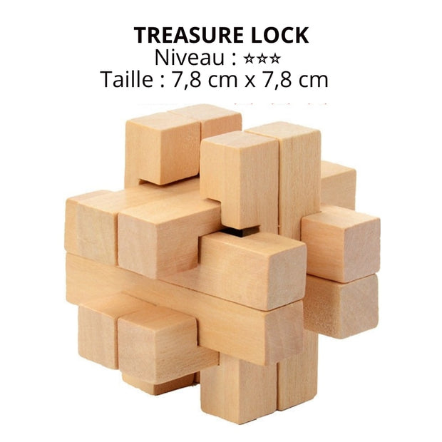 treasure lock casse-tête chinois en bois