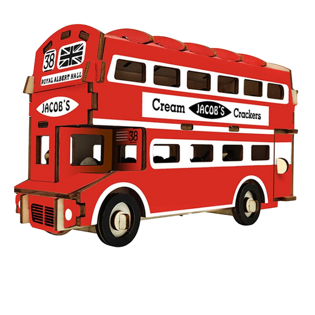 Bus de Londres en Puzzle 3D en Bois Enfant Planète Casse-Tête