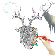 cerf à colorier en puzzle 3d