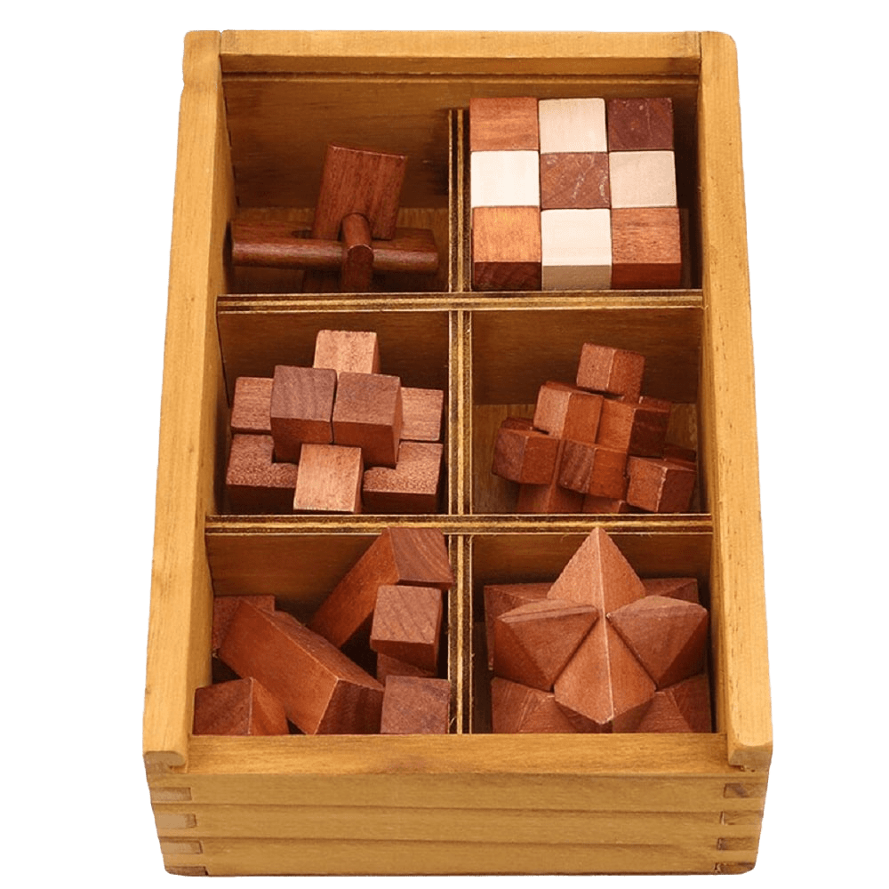 Coffret de 6 casses-tête en bois Acheter votre casse-tête & jeux de logique