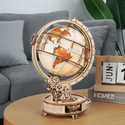 Décoration d'un Globe lumineux en puzzle 3D en bois