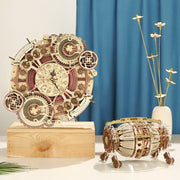 Décoration horloge et calendrier en puzzle 3d en bois