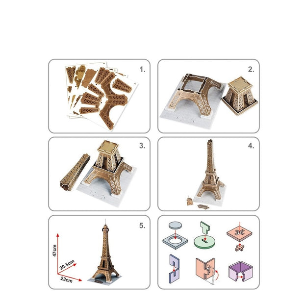 Puzzle de la Tour Eiffel en 3D Montage