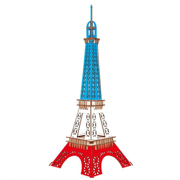 Tour Eiffel Couleur de la France en Puzzle 3D Monument