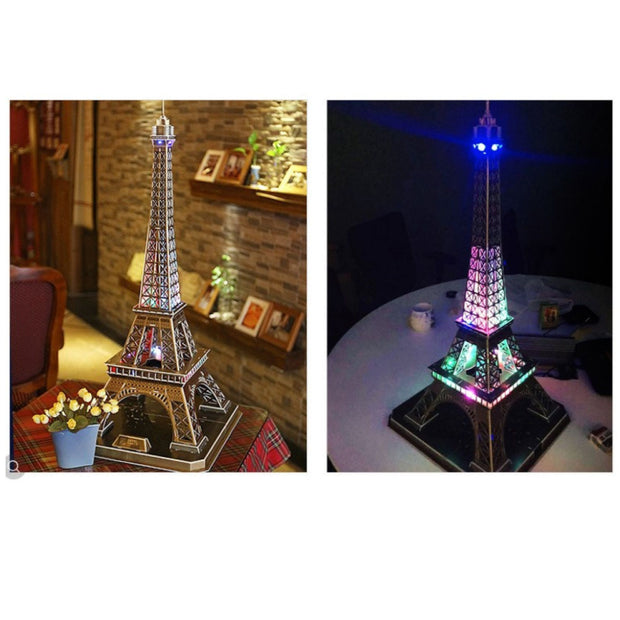 Tour Eiffel à Led de 78cm en Puzzle 3D allumé