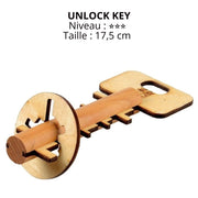 unlock key casse-tête chinois en bois
